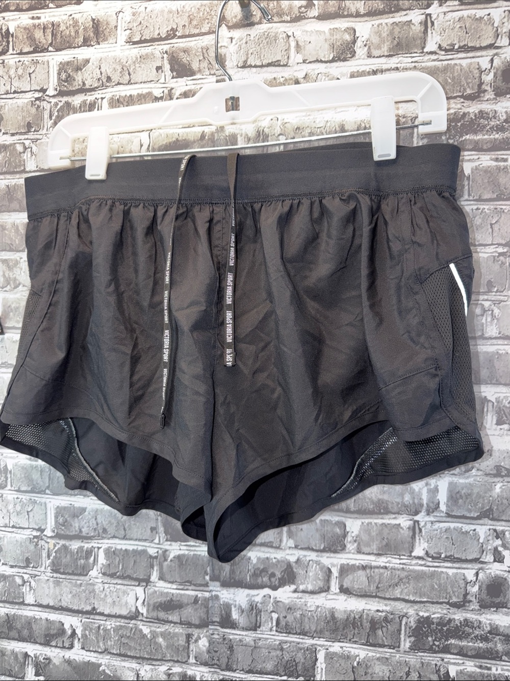 Women's Victoria Sport Black Performance Running Shorts with Drawstring